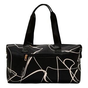 Mali + Lili Abstract Print Weekender Bag Black White FabFitFun Travel Duffel NEW